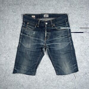 Naked Famous Denim Jeans Mens 29x11 Indigo Selvedge Momotaro Skinny Guy Cut Off